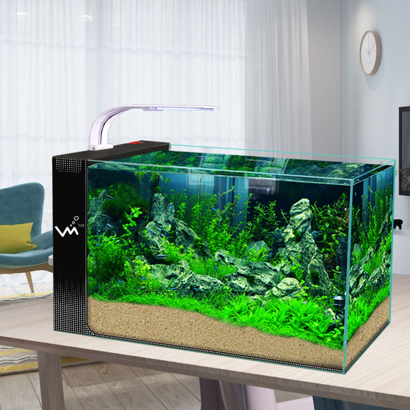 鱼缸水族箱客厅中小型免换水桌面创意造景生态超白玻璃家用金鱼缸
