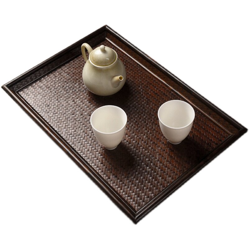 手工竹编席面干泡台茶盘茶托盘家用竹篾宋席茶盘竹制席面干泡壶承