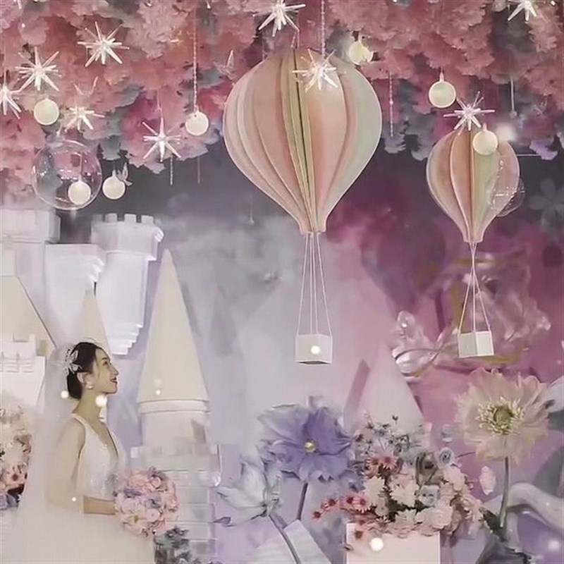 热气球景区布置道具美陈装饰商场dp点婚庆纸艺吊饰落地装饰品摆件