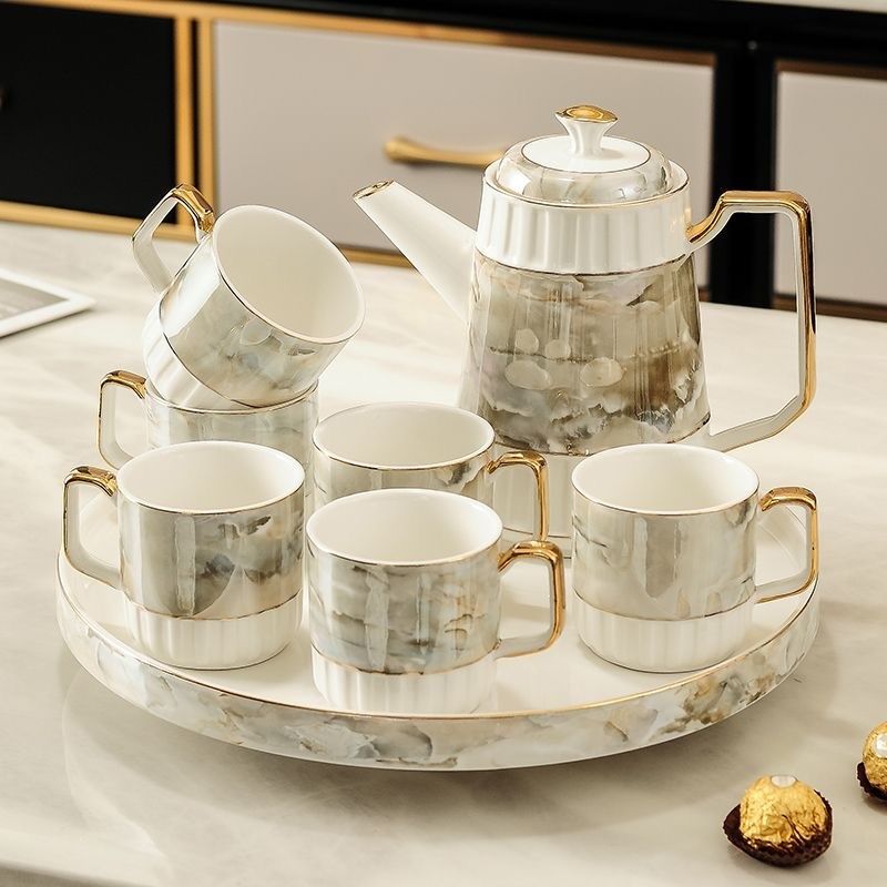 2024新款轻奢咖啡杯碟下午茶茶具套装高档家用陶瓷水杯水具高级感