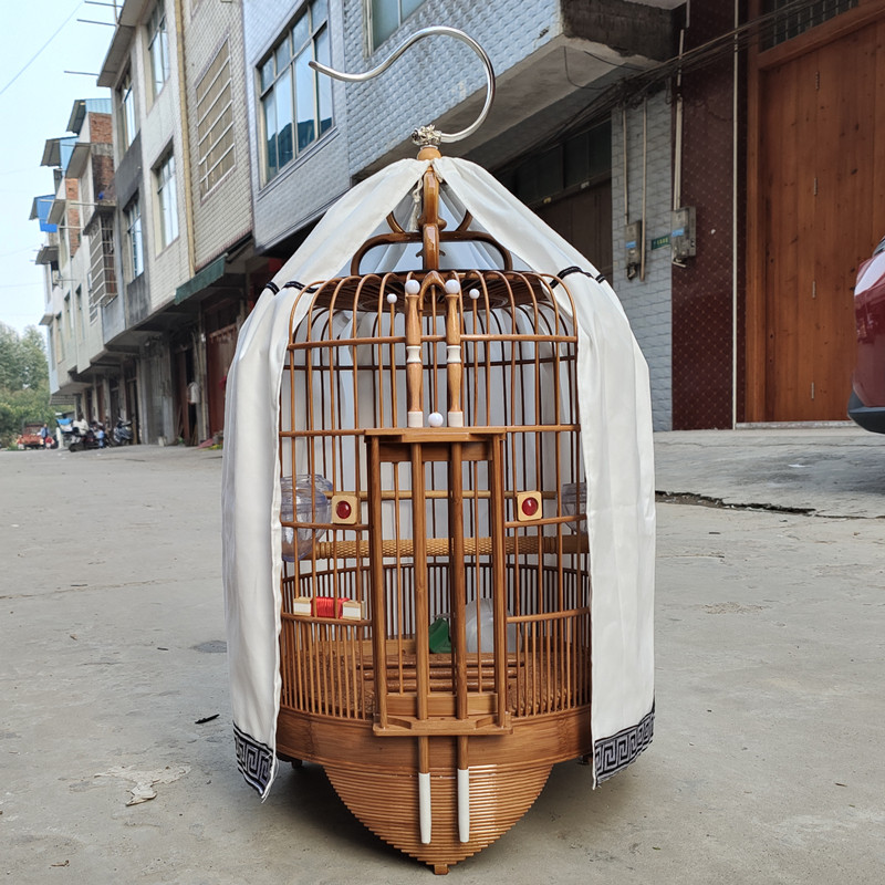 清远广式鸟笼高档手工老竹全套广西底八哥鹩哥画眉广笼精品鸟笼子
