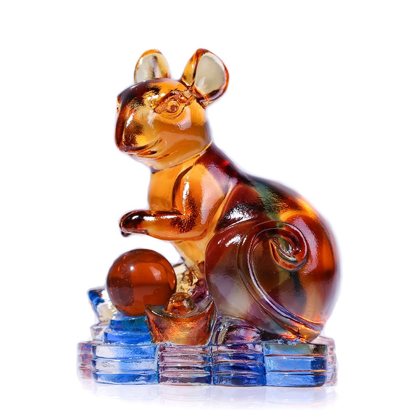 琉璃十二生肖工艺品摆件鼠牛虎兔猪马牛羊鸡兔龙蛇电视柜装饰品