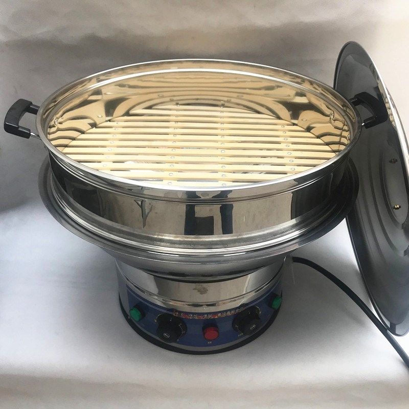 中北超大不锈钢电锅 工地食堂饭店50cm-60cm电炒锅 一体蒸锅4500W