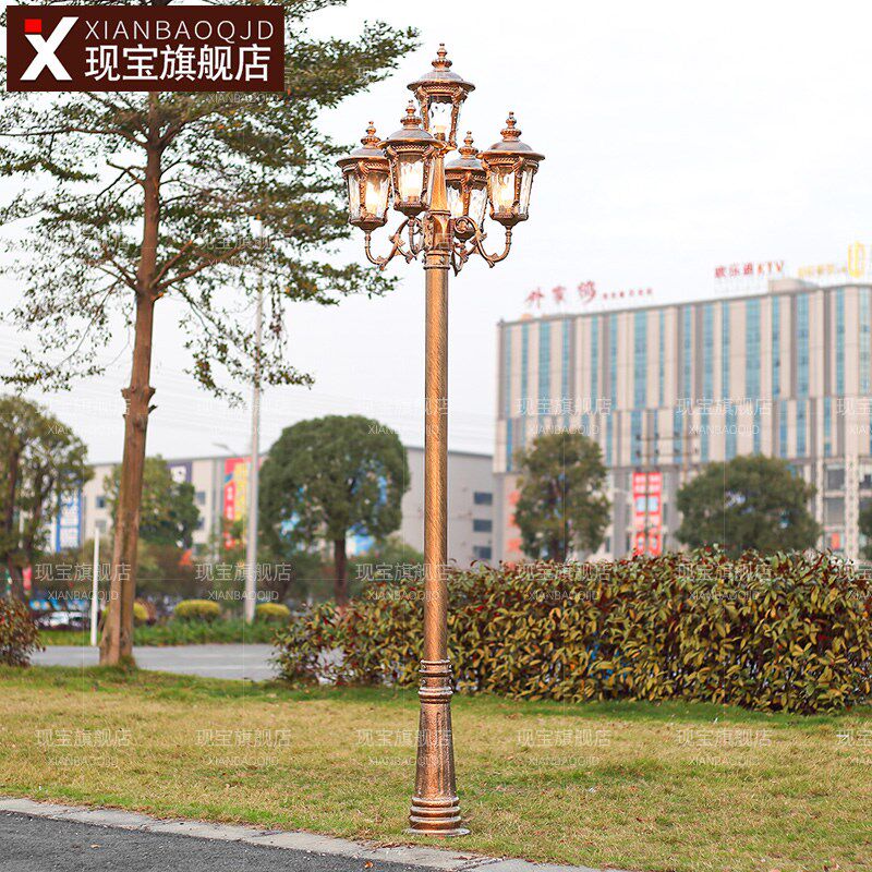 复古路灯欧式led防水户外景观3米室外花园别墅小区五头高杆庭院灯