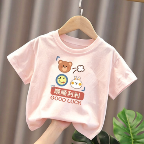 儿童短袖t恤纯棉半袖女童t恤男童短袖童装日系打底短袖乖纯潮上衣