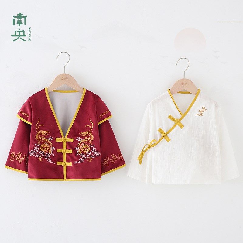 男童唐装秋冬季儿童汉服中式宝宝周岁礼服龙年中国风小童古装套装