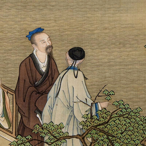 十二月月令图传统青绿山水亭台楼阁界画临摹范本艺术客厅绢布画心