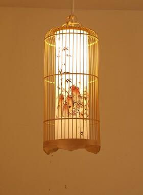 中式竹艺竹编吊灯餐厅禅意茶室民宿火锅店灯笼客厅卧室日式落地灯