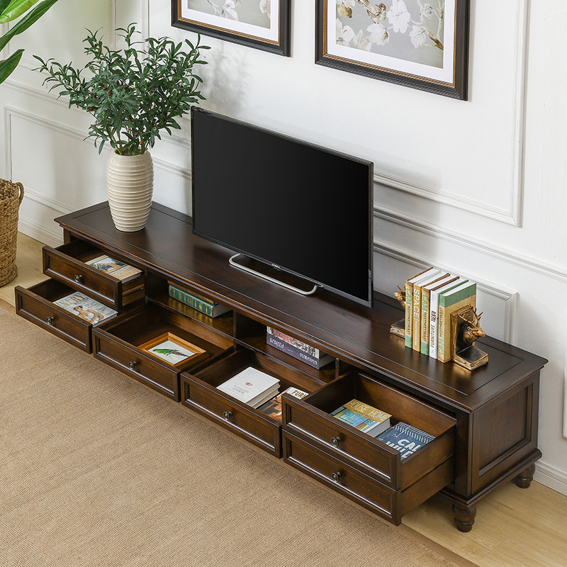 亮巢美式乡村电视柜茶几组合套装简约小户型地柜实木客厅电视机柜