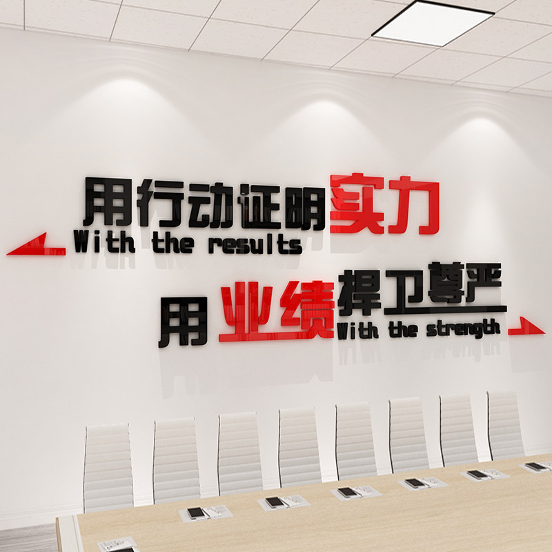 业绩就是尊严房产中介销售门店布置激励志墙贴标语办公室墙面装饰