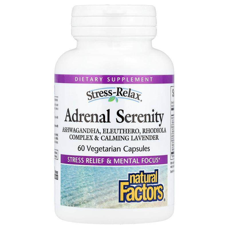 Natural FactorsStress-Relax&reg;肾上腺帮助素食胶囊舒缓舒畅身心安