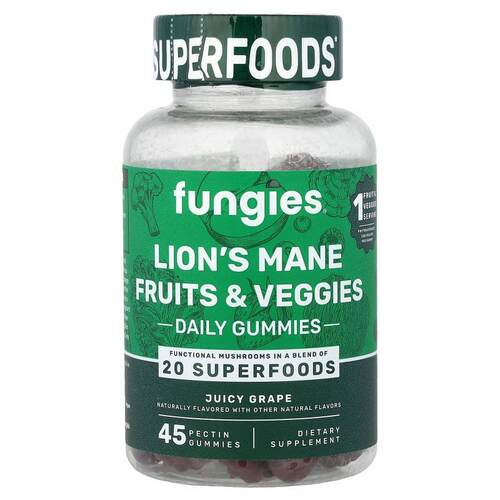 Fungies,Lion's Mane Fruit & Veggies Daily Gummies, Juicy