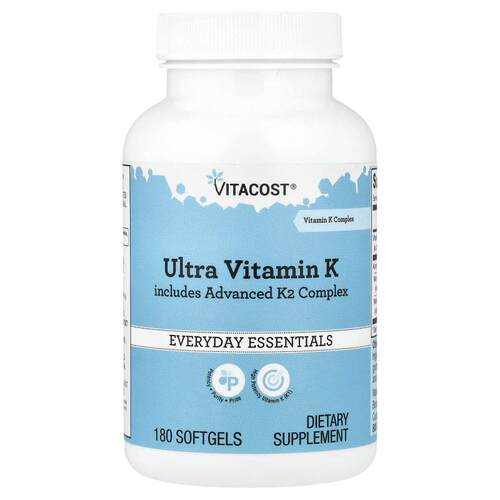 Vitacost超维生素K包含进阶K2复合物维生素 K2 MK7餐前温暖岁月