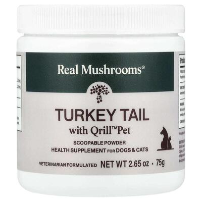 Real Mushrooms含Qrill的云芝宠物配方适用于狗和猫狗用益生菌