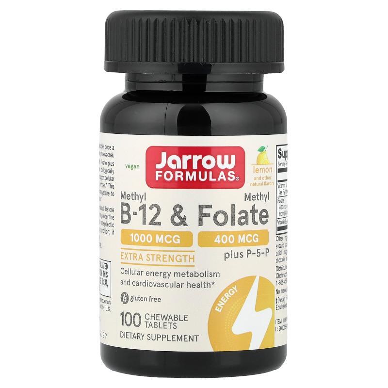Jarrow Formulas杰诺甲基B-12和甲基叶酸咀嚼片能量补充图片