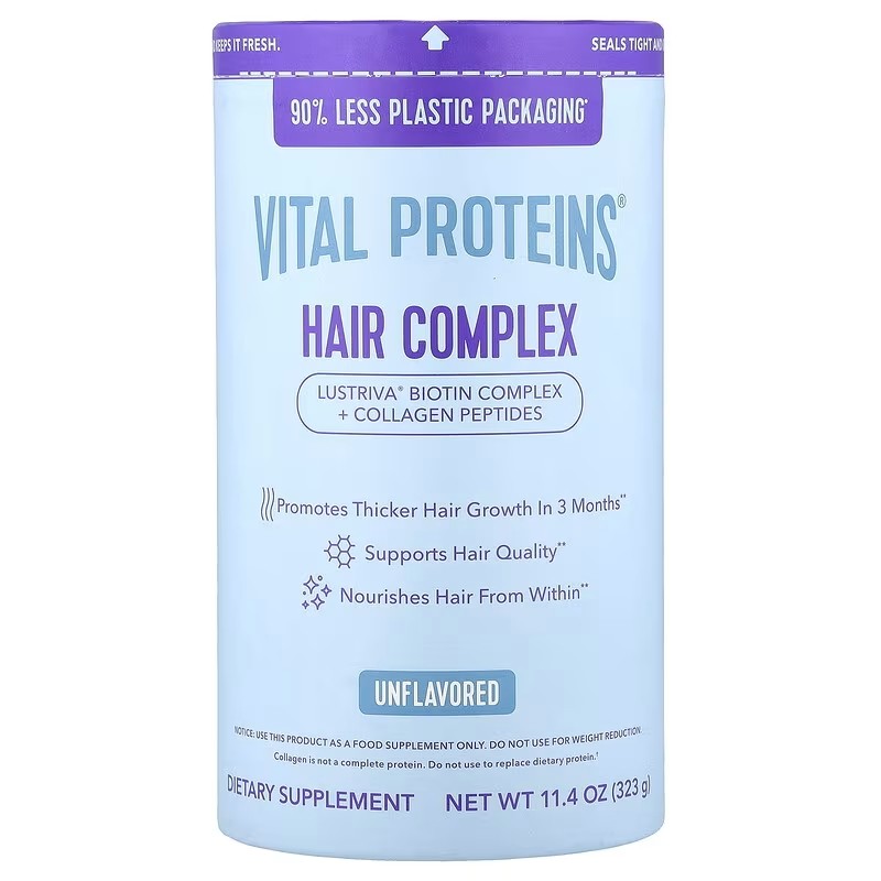 Vital Proteins头发支持生物维生素胶原蛋白肽蓝罐膳食营养