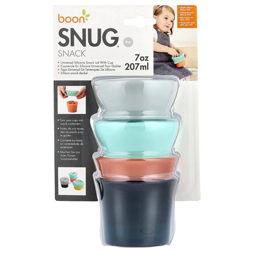 Boon Snug Snack带杯子的通用硅胶小吃盖婴幼儿杯秋日清新岁月随