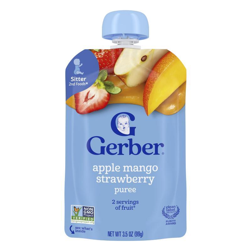 Gerber嘉宝天然婴儿辅食12月以上零食果泥维生素营养细腻顺滑