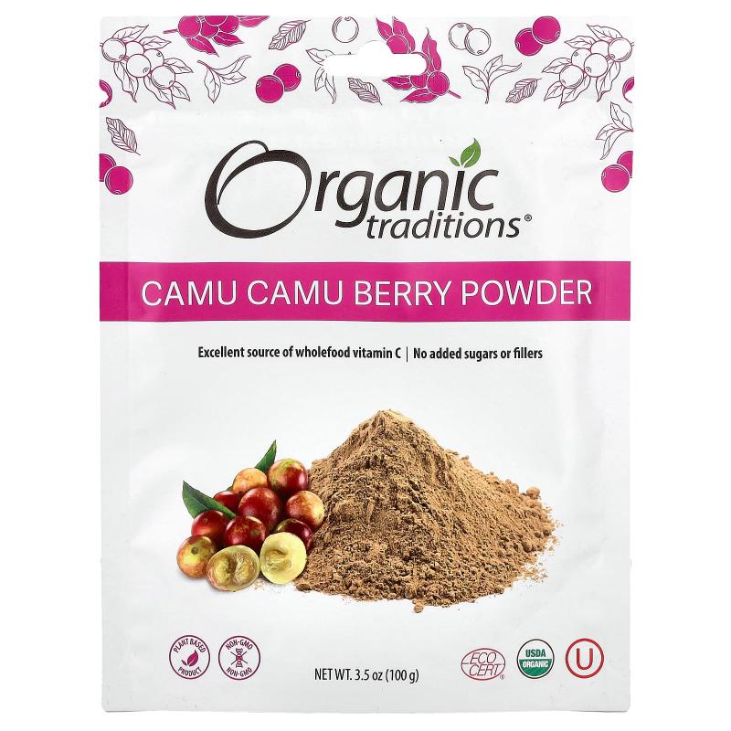 Organic Traditions超级食物巴西莓粉卡姆浆果粉维生素C冲剂多种图片