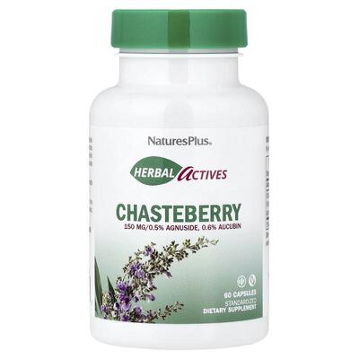 NaturesPlus,Herbal Actives，圣洁莓，150 毫克，60 粒胶囊