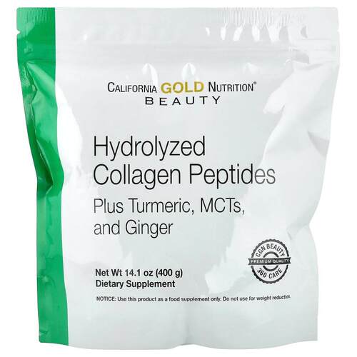 California Gold Nutrition水解胶原蛋白肽含姜黄中链甘油三脂和