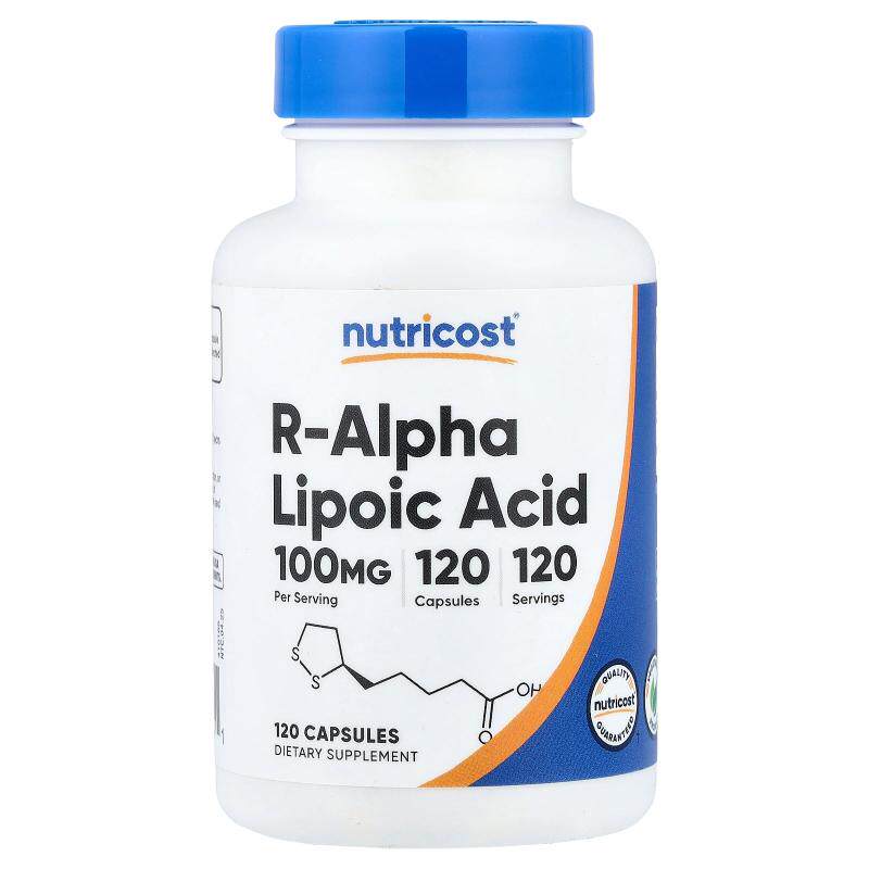 Nutricost,R-α-硫辛酸，100 毫克，120 粒胶囊 - 实物图