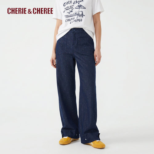 CHERIE&CHEREE26秋满钻微喇休闲长裤裤子CC6WLX2U106