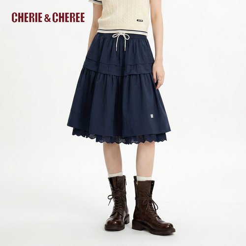 CHERIE&CHEREE26夏A摆梭织半裙运动风短裙CC6WDX1Z010