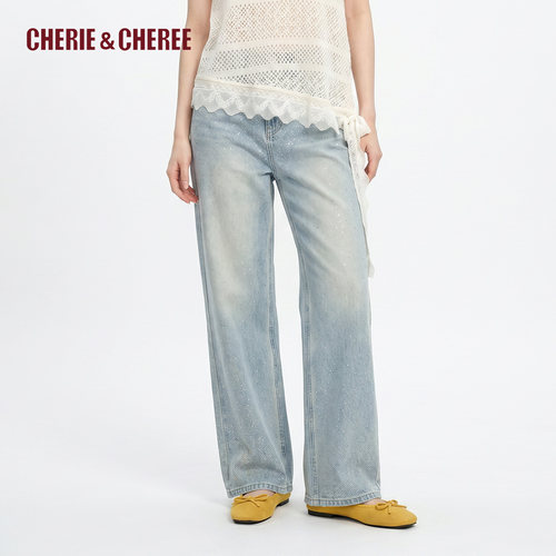 CHERIE&CHEREE26夏贴钻直筒长裤CC6WLX5N514
