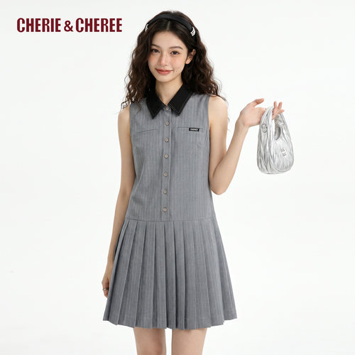 CHERIE&CHEREE26夏无袖条纹中长款连衣裙CC6WCX4I218
