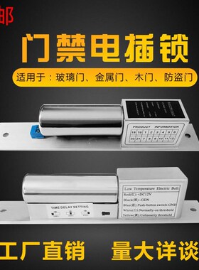 两芯电插锁门禁锁常温电插锁低温延时电插锁明装暗装电插锁电控锁