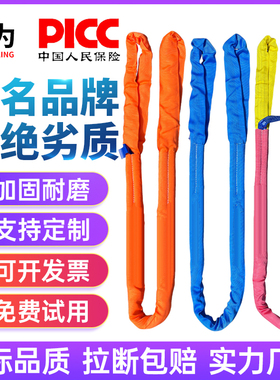 工业用柔性吊带起重吊绳圆形彩色吊装带软10吨8吨5t3米1t吊车布带