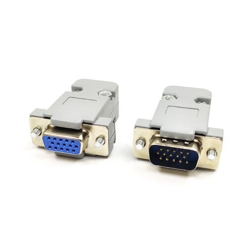 DB15公头HDB15 VGA焊接头 母头 3排15针COM口公母连接器180度包邮