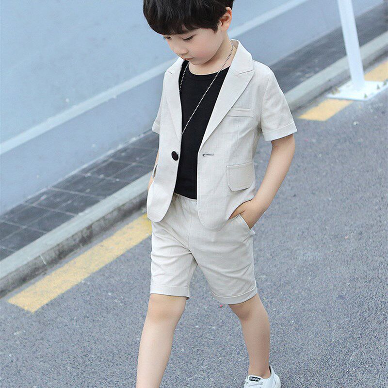 6夏季7男童短袖西装套装3岁男孩8主持人9儿童礼服4六一表演出服5