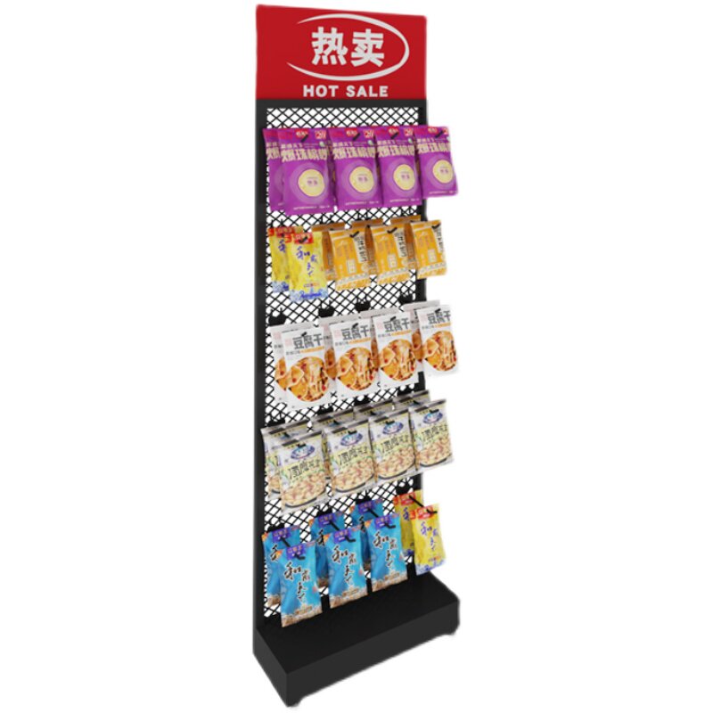 多孔洞洞板置物架挂钩加厚小零食钥匙扣饰品超市货架辣条糖展示架