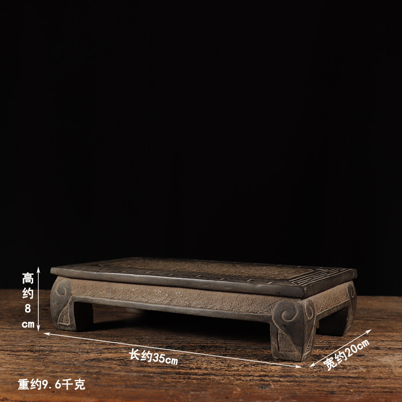 仿古石雕青石民俗怀旧素面长方石桌中式复古陈设茶盘茶席摆件包邮