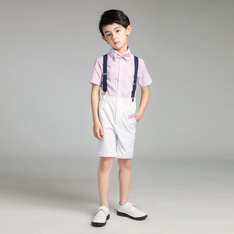 六一儿童节礼服小花童主持人男童钢琴演出服装背带裤合唱表演套装