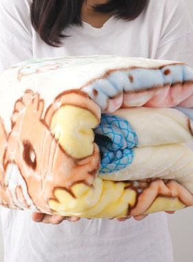 儿童婴儿小孩f冬季幼儿园午睡双面毛毯双层加厚宝宝新生儿盖毯被