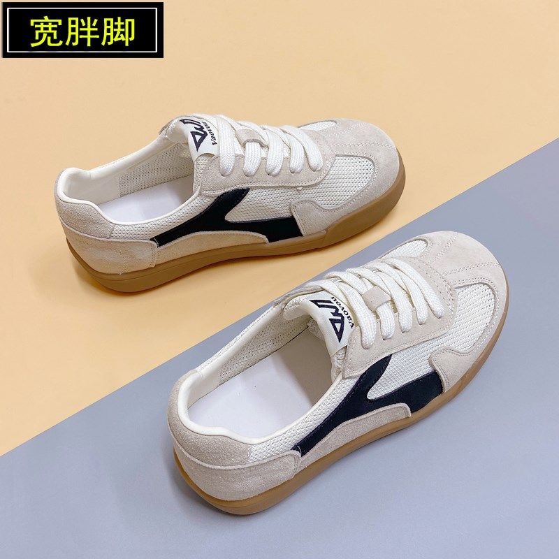 宽胖脚超火德训网鞋女透气网面2025新款G夏季板鞋42大码女鞋41到4