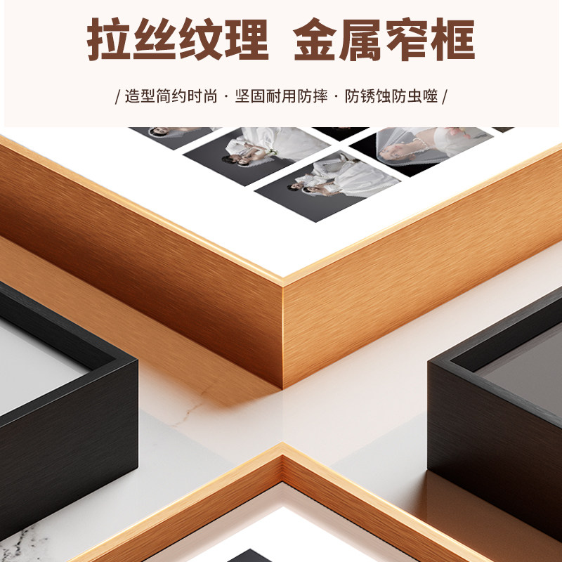 定制婚纱照相框挂墙多宫格九玄关挂画照片打印加洗结婚照放大相片