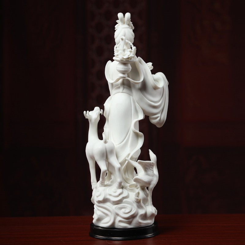戴玉堂陶瓷摆件《麻姑献寿》仙女娘娘祝寿送老人礼物装饰工艺品