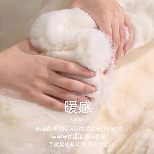 加厚仿兔毛卧室床边毯柔软泡泡绒高级感飘窗房间地垫奶油风秋冬