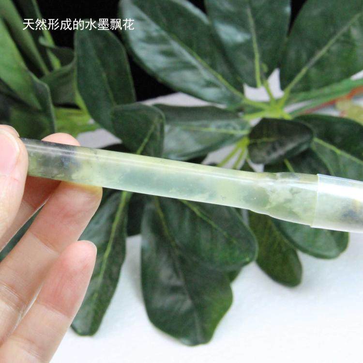 天然玉石毛笔玉杆岫玉水墨胎毛笔高档书法礼品文房四宝书法练习笔