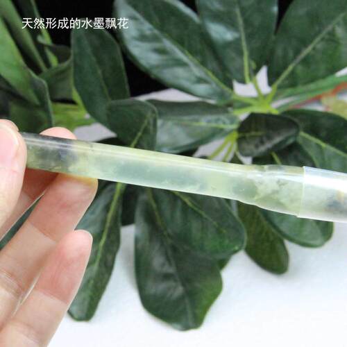 天然玉石毛笔玉杆岫玉水墨胎毛笔高档书法礼品文房四宝书法练习笔