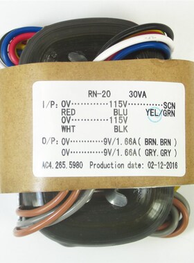R型电源变压器30W 9V2 R牛 音响变压器 铜线 115V-115V