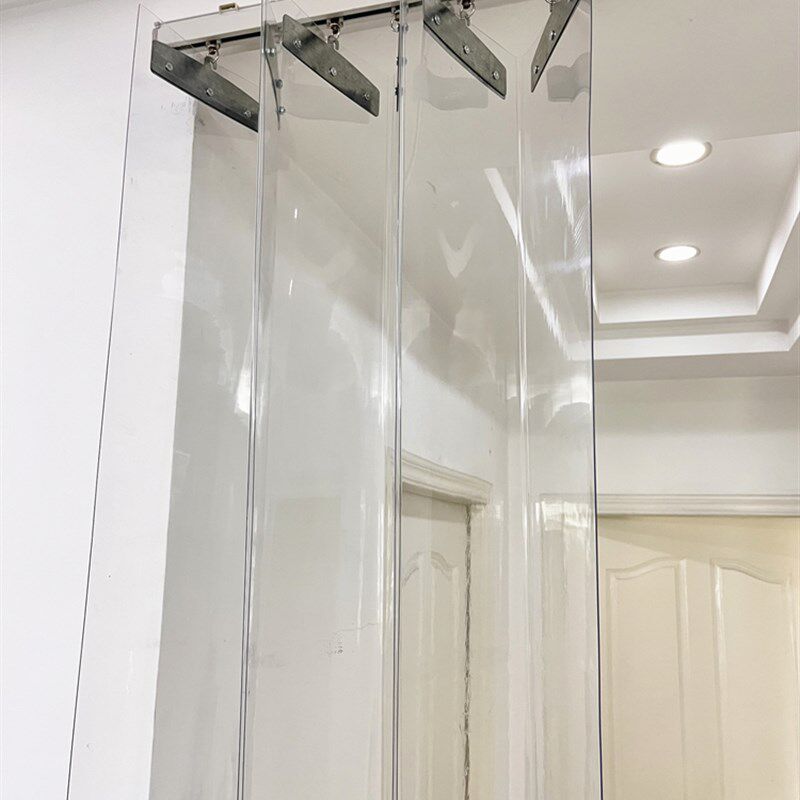 滑动推拉折叠门帘空调隔断帘透明塑料pvc挡风防尘隔热保暖皮帘子