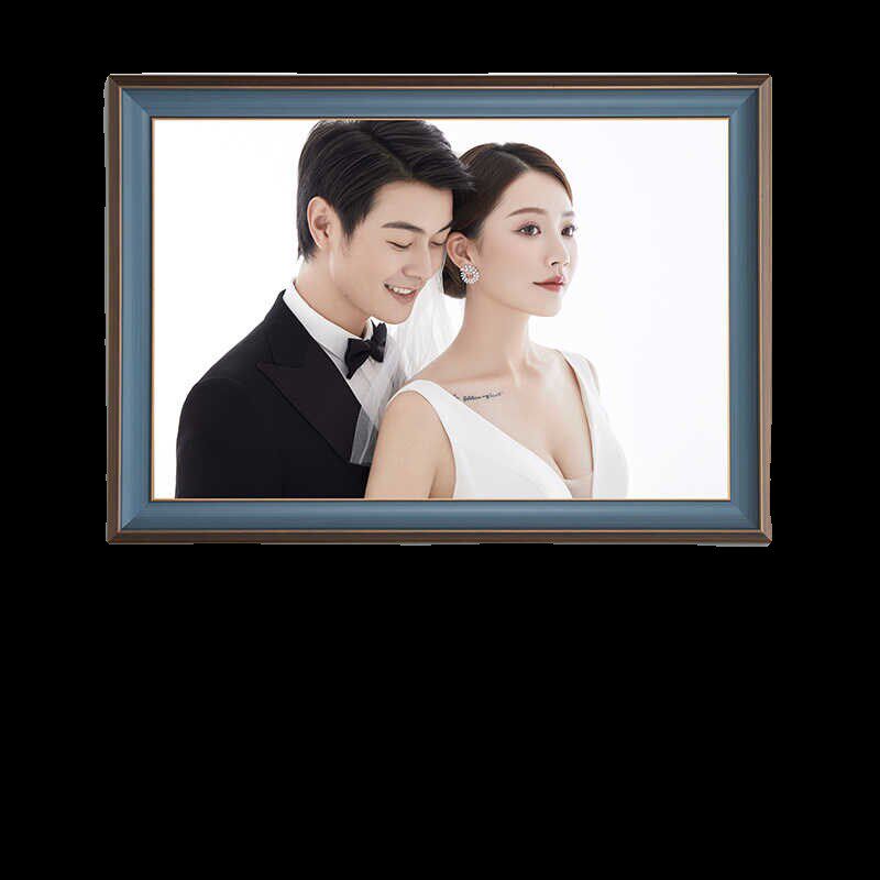 婚纱照相框挂墙定制放大结婚照洗相片全家福大尺寸打印油画布制作
