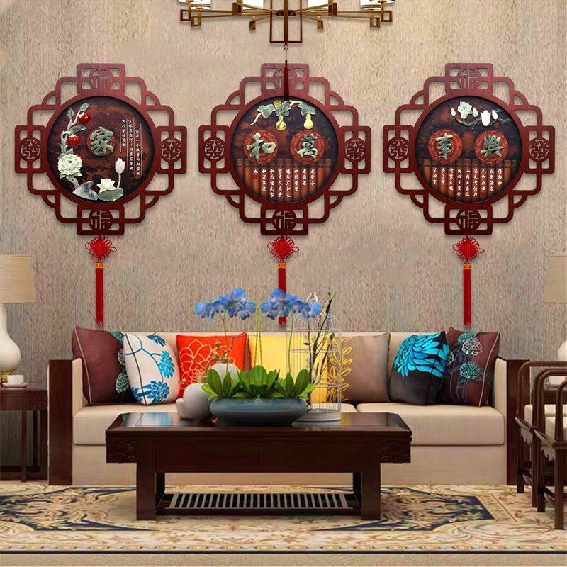 客厅装饰画电视沙发背景墙玉石玉雕挂画中式餐厅走廊挂件玄关壁画