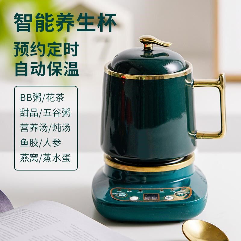 养生煮电炖杯多功能办公室小型自动陶瓷全迷你粥壶家用电热小盅人