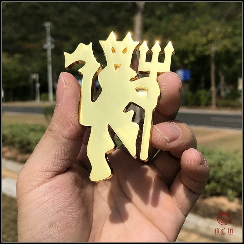 木公坊红魔队徽小恶魔金属车贴翼子板C柱装饰金属车标个性改装标